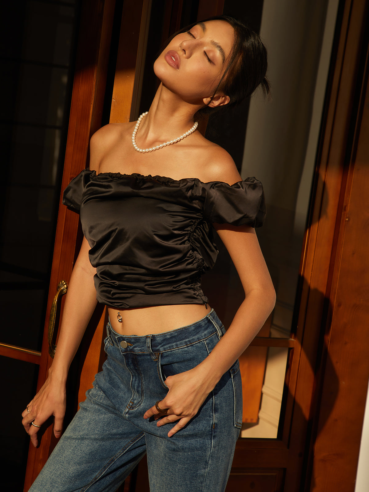 Elegant Saten Bluz