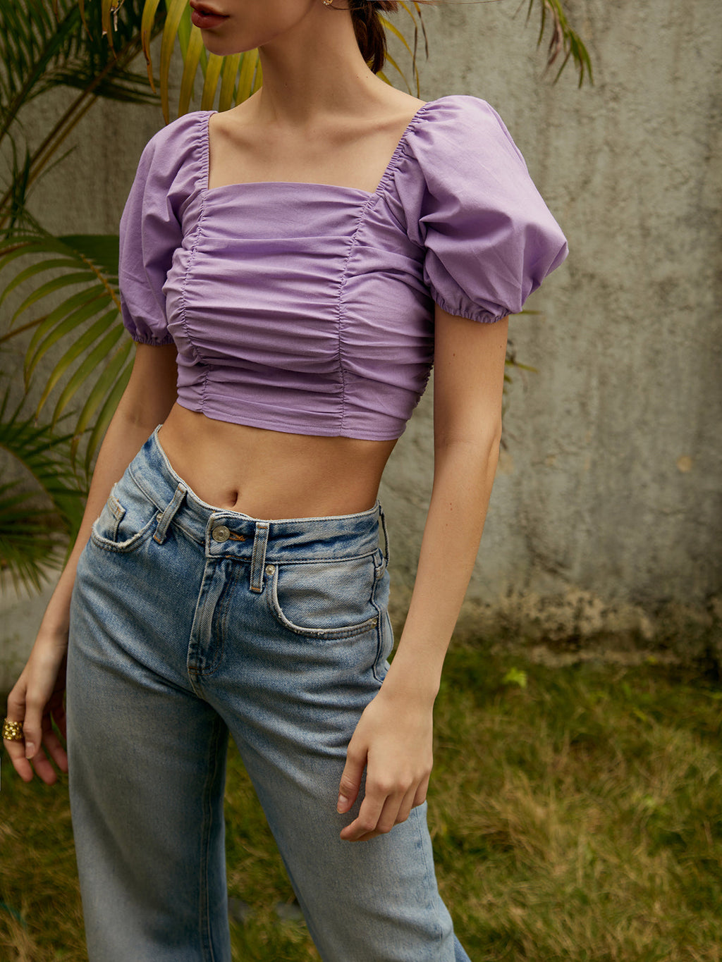 Lavender Crop Bluz