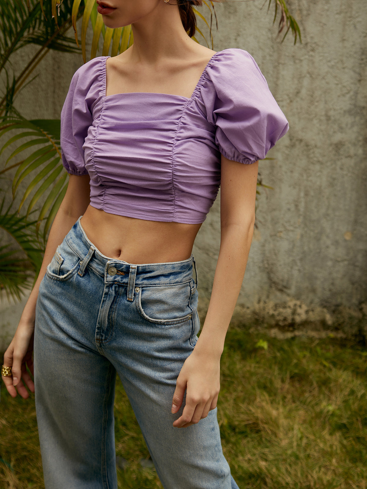 Lavender Crop Bluz