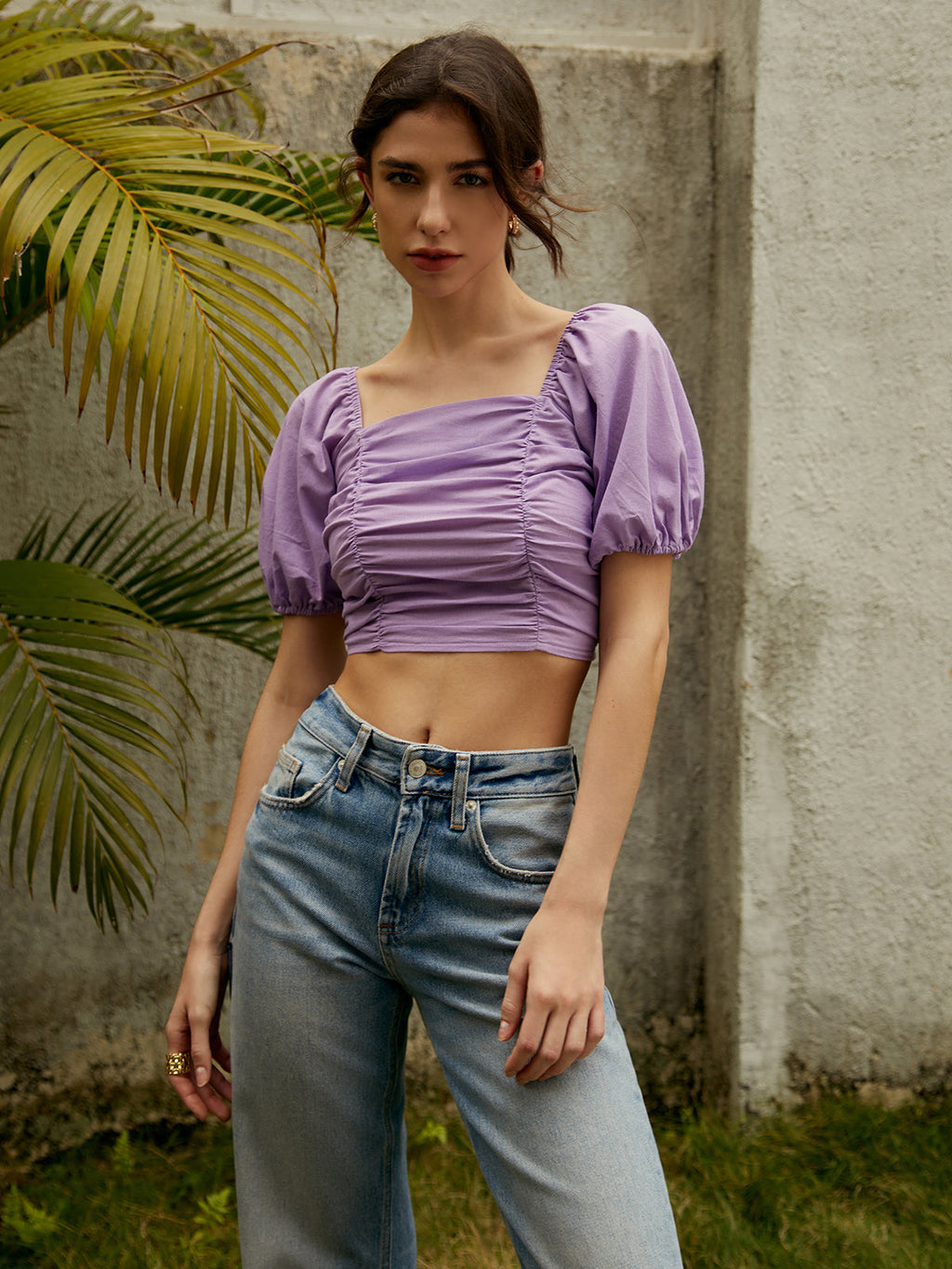 Lavender Crop Bluz
