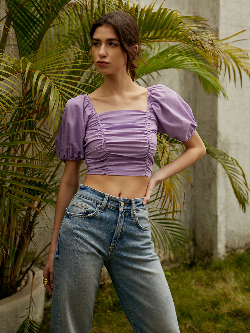 Lavender Crop Bluz