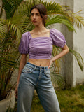 Lavender Crop Bluz