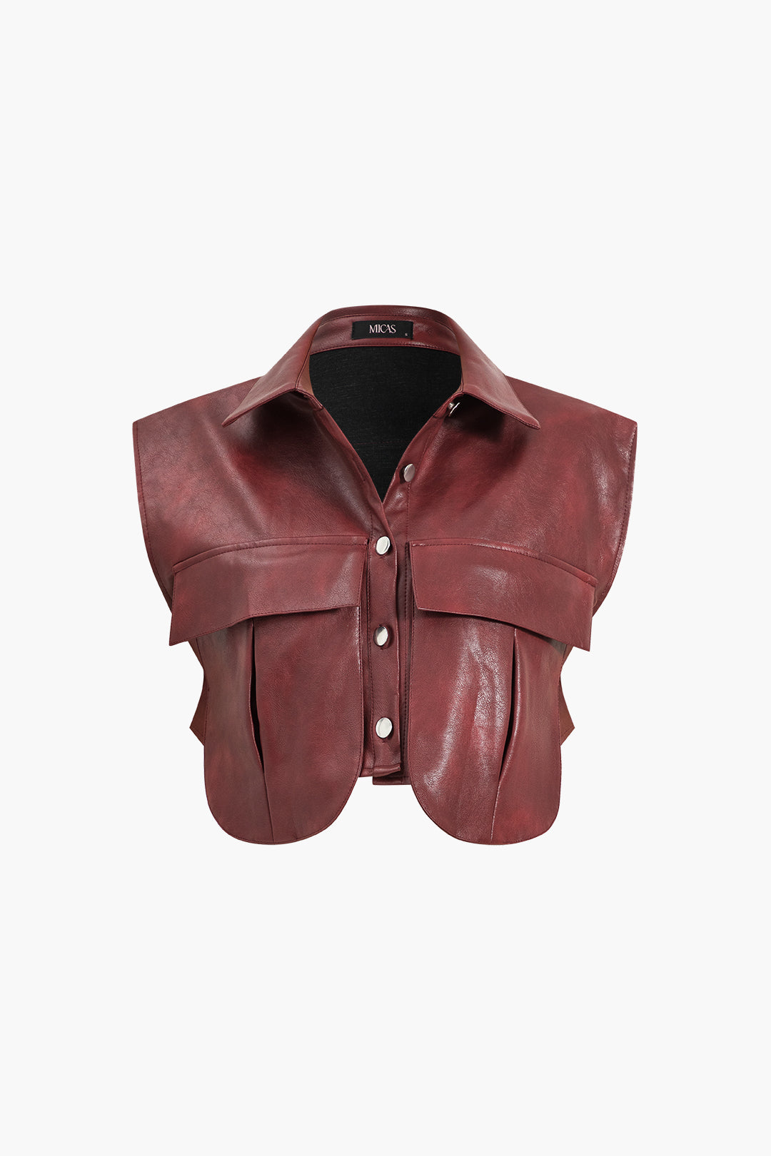 Suni Deri Crop Yelek