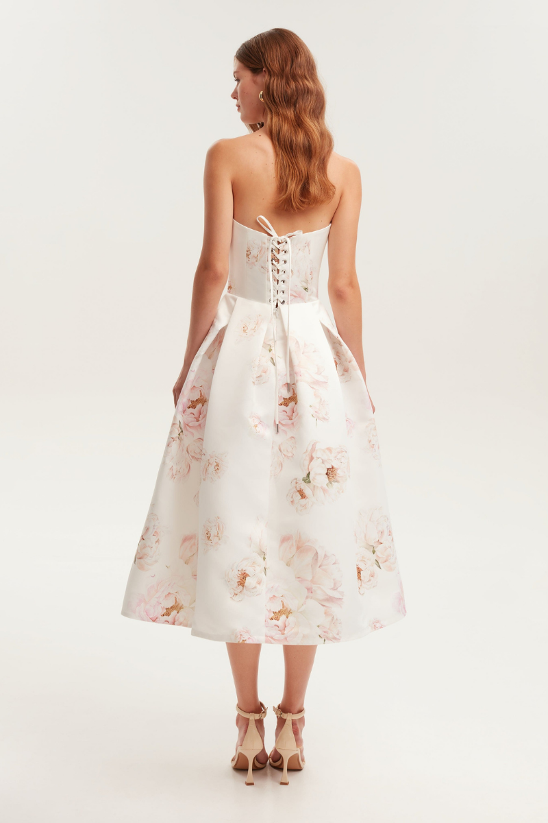 Florencia Straplez Midi Elbise