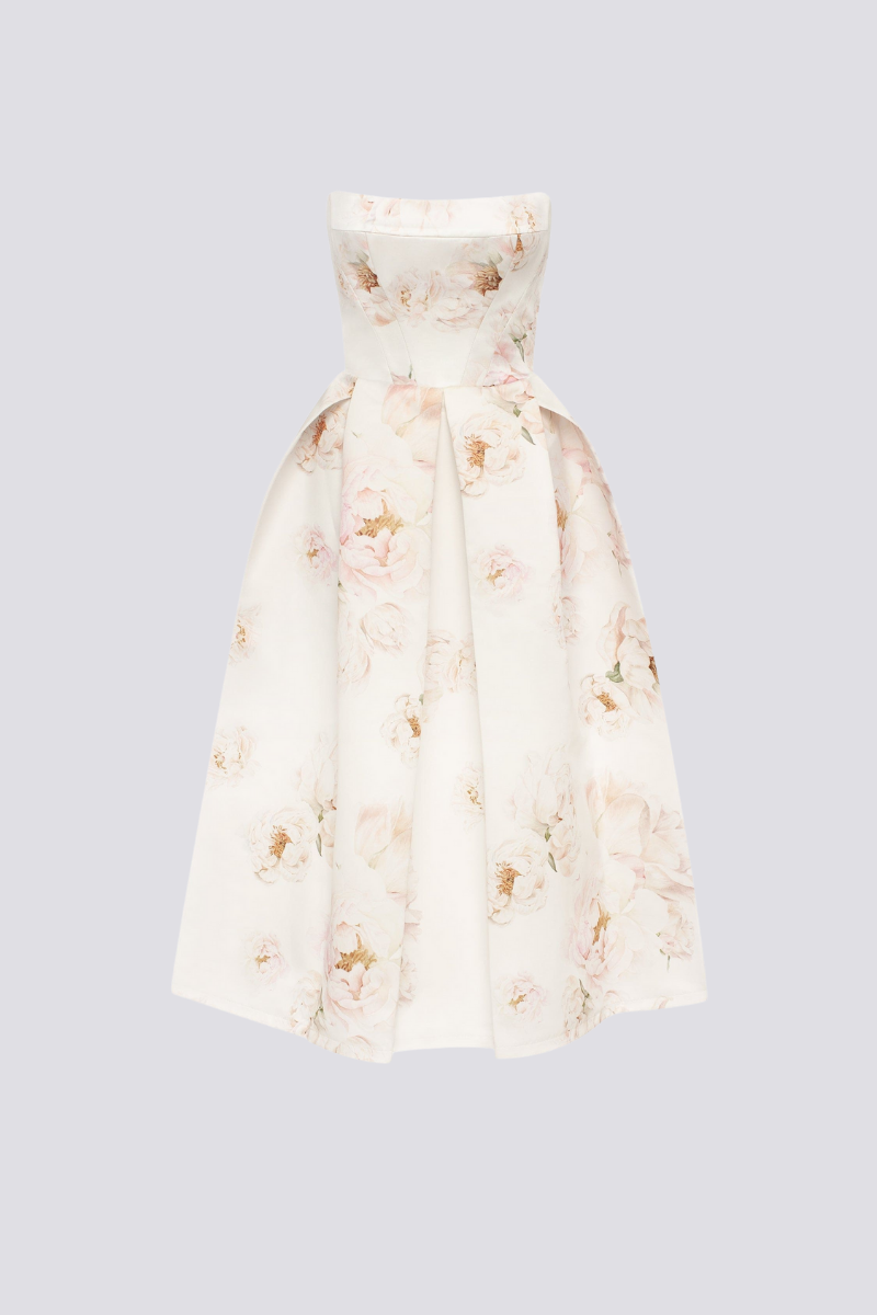 Florencia Straplez Midi Elbise