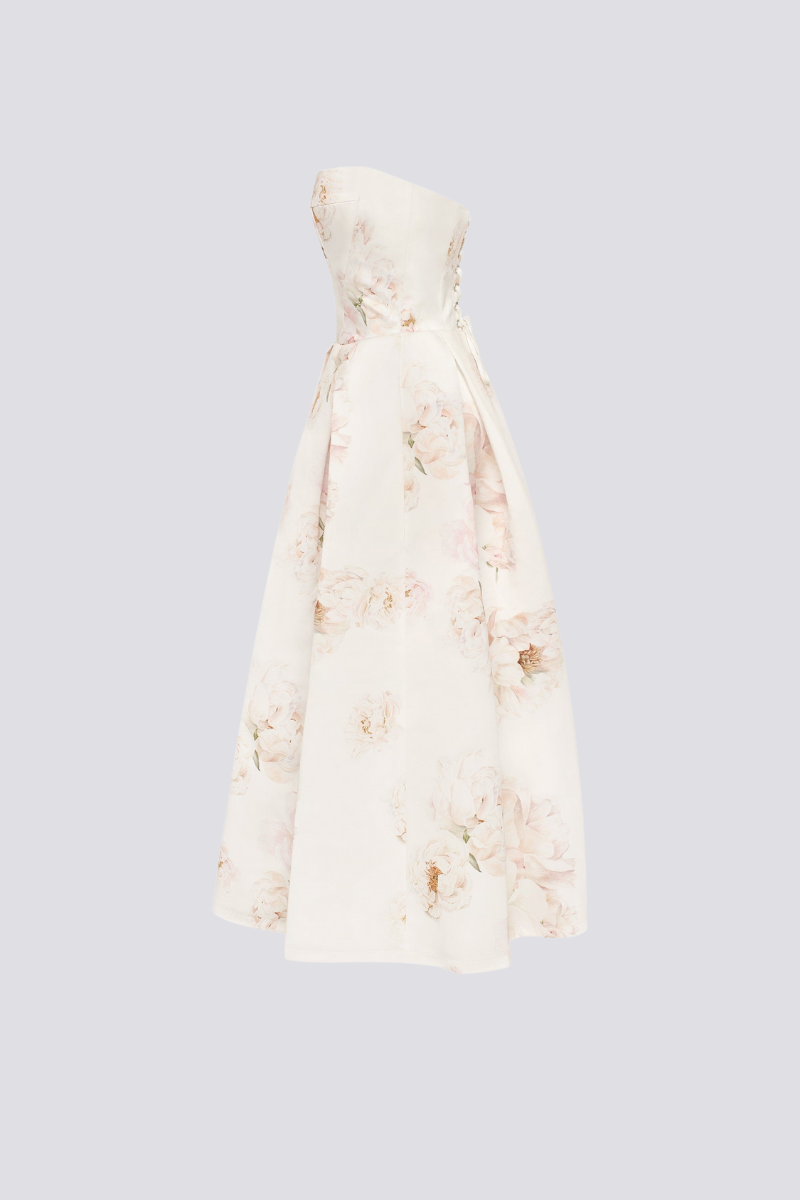Florencia Straplez Midi Elbise