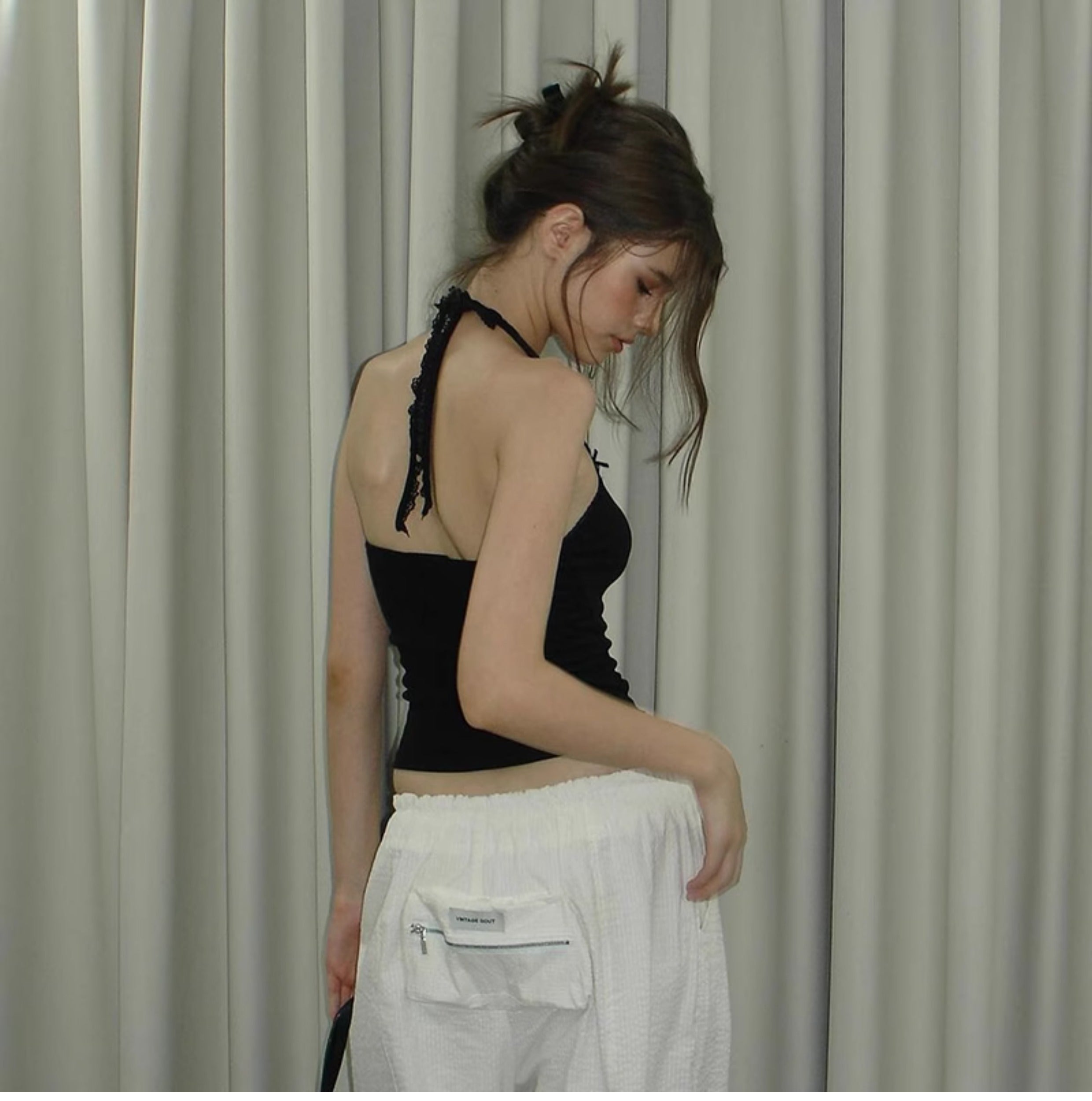 Linnea Sırt Dekolteli Crop Bluz