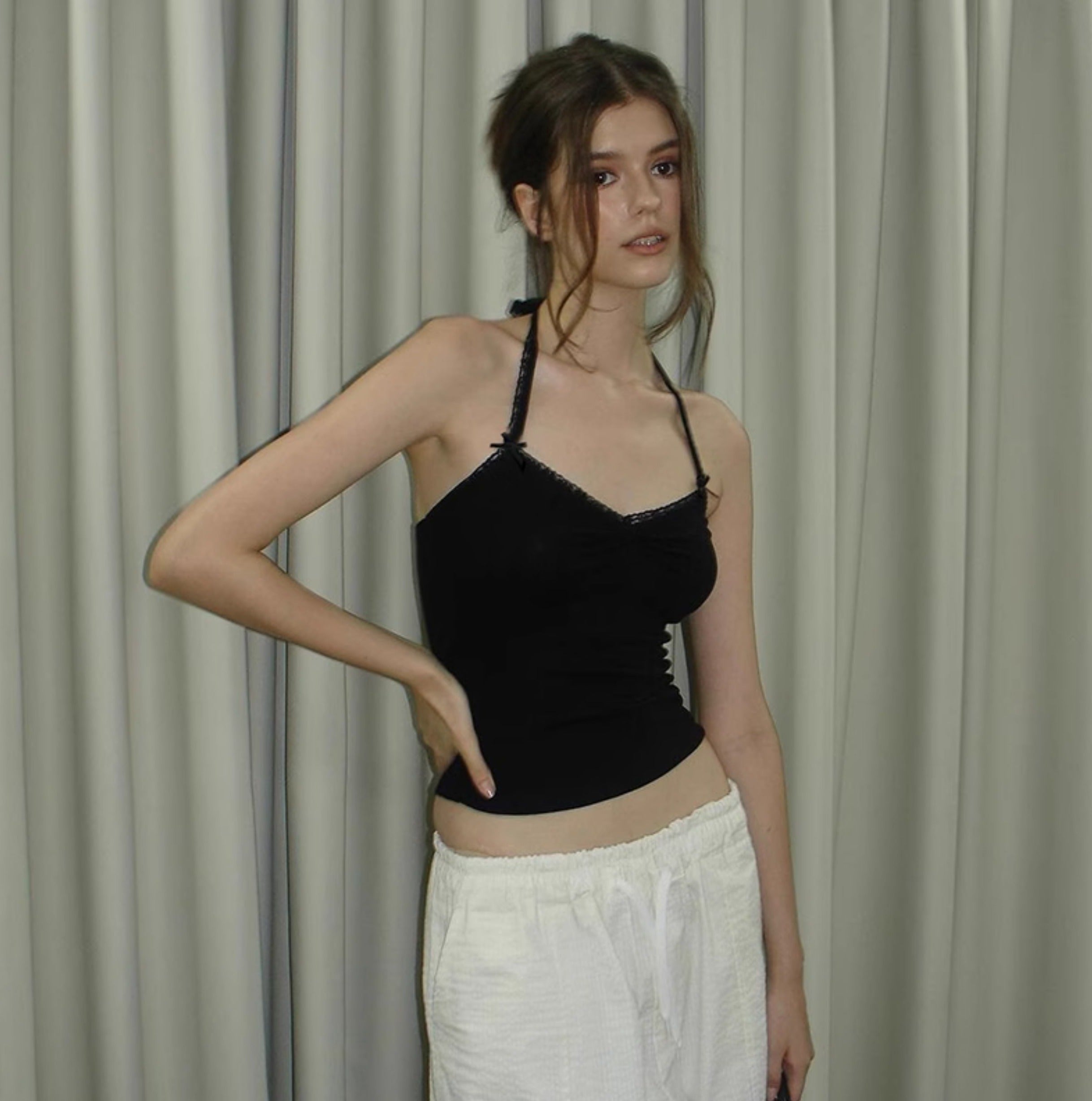 Linnea Sırt Dekolteli Crop Bluz