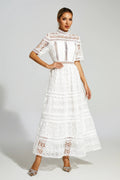 Paddy White Hollow Maxi Elbise
