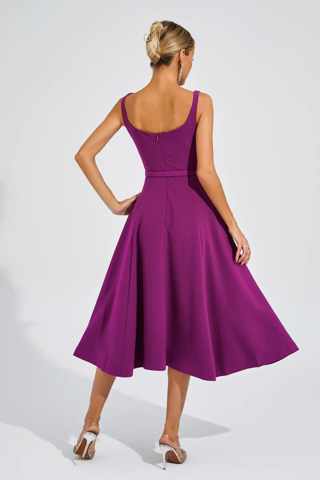 Phyllis Mor Slip Midi Elbise