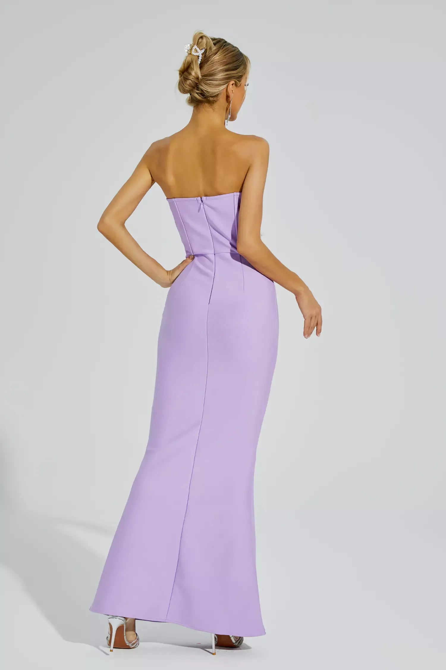 Rebekah Mor Boncuklu Bandaj Maxi Elbise