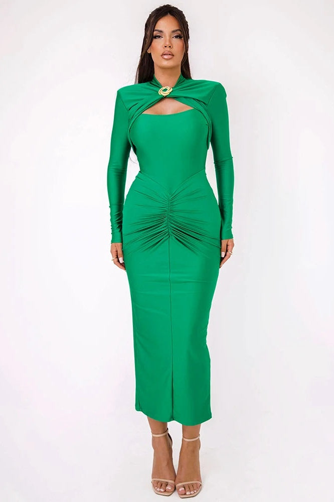 Catherine Oymalı Dantelli Maxi Elbise