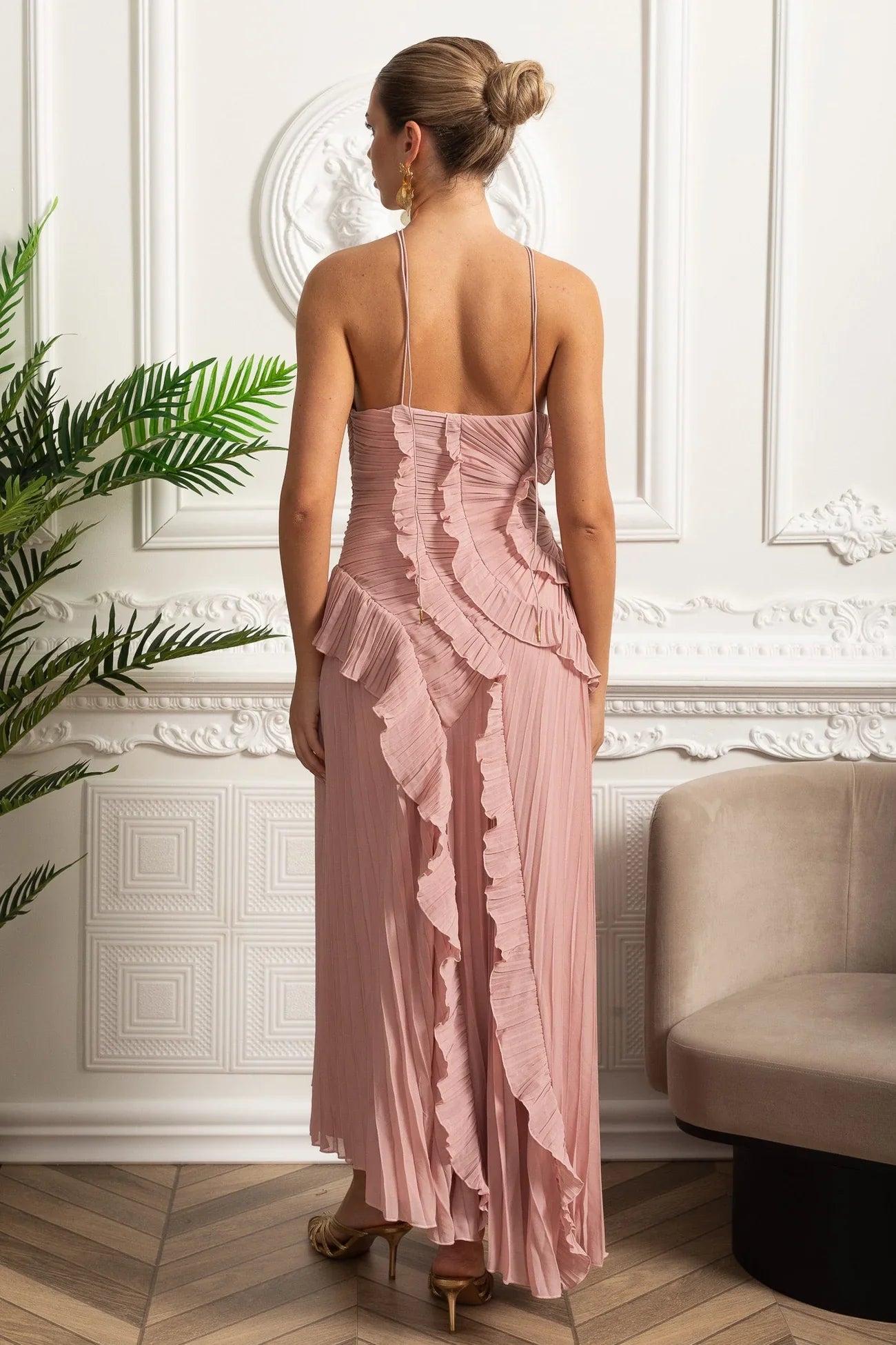 Liora Rosa Midi Elbise