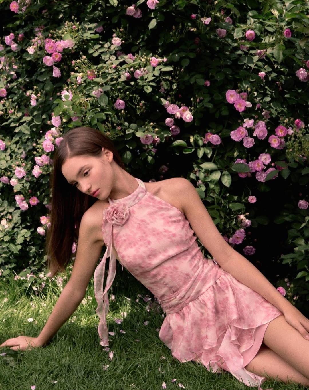 Floral Fırfırlı Mini Elbise