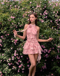 Floral Fırfırlı Mini Elbise
