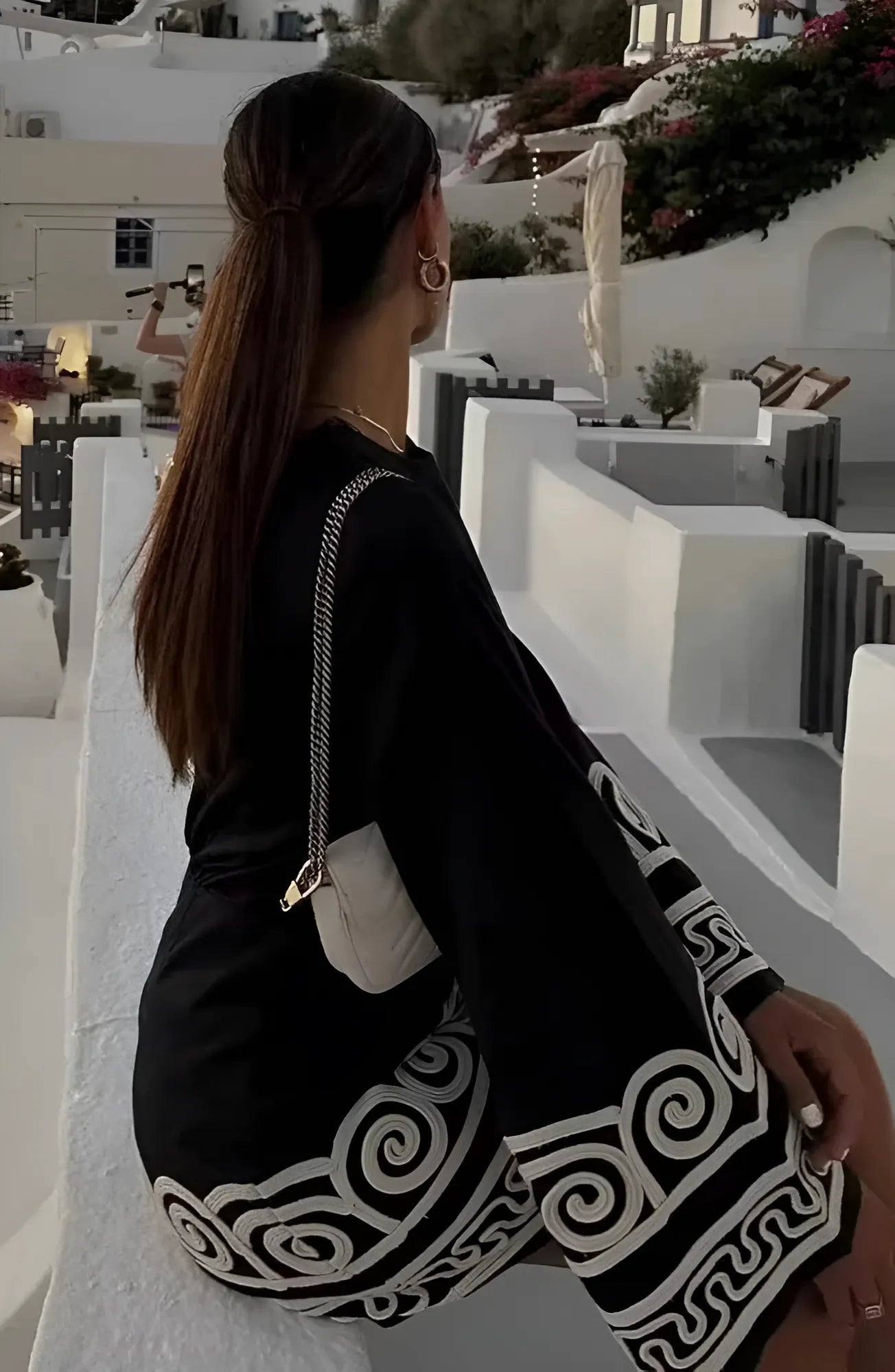 Khloe Uzun Kollu Mini Elbise