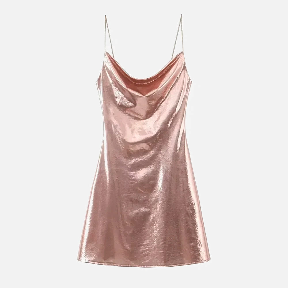 Martinez Metalik Mini Elbise