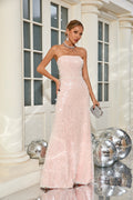 Link Pembe Payet Uzun Elbise