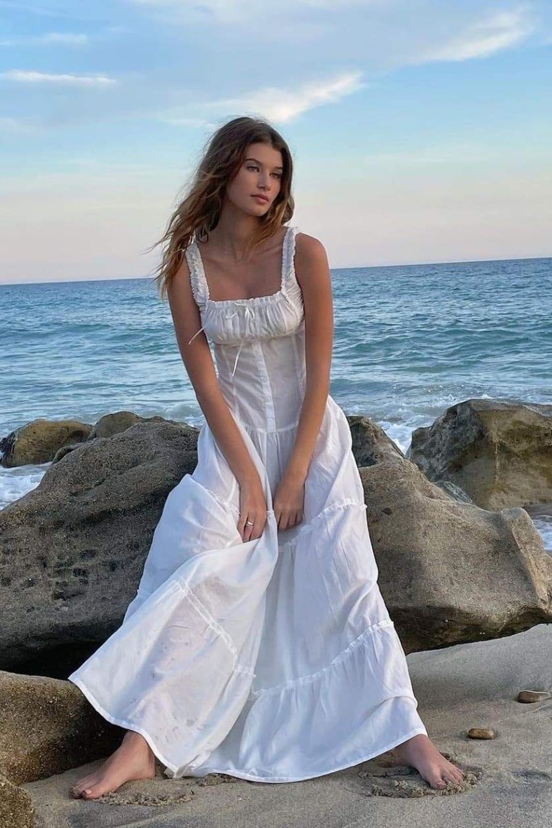 Anastasia Volanlı Yarı Transparan Maxi Elbise