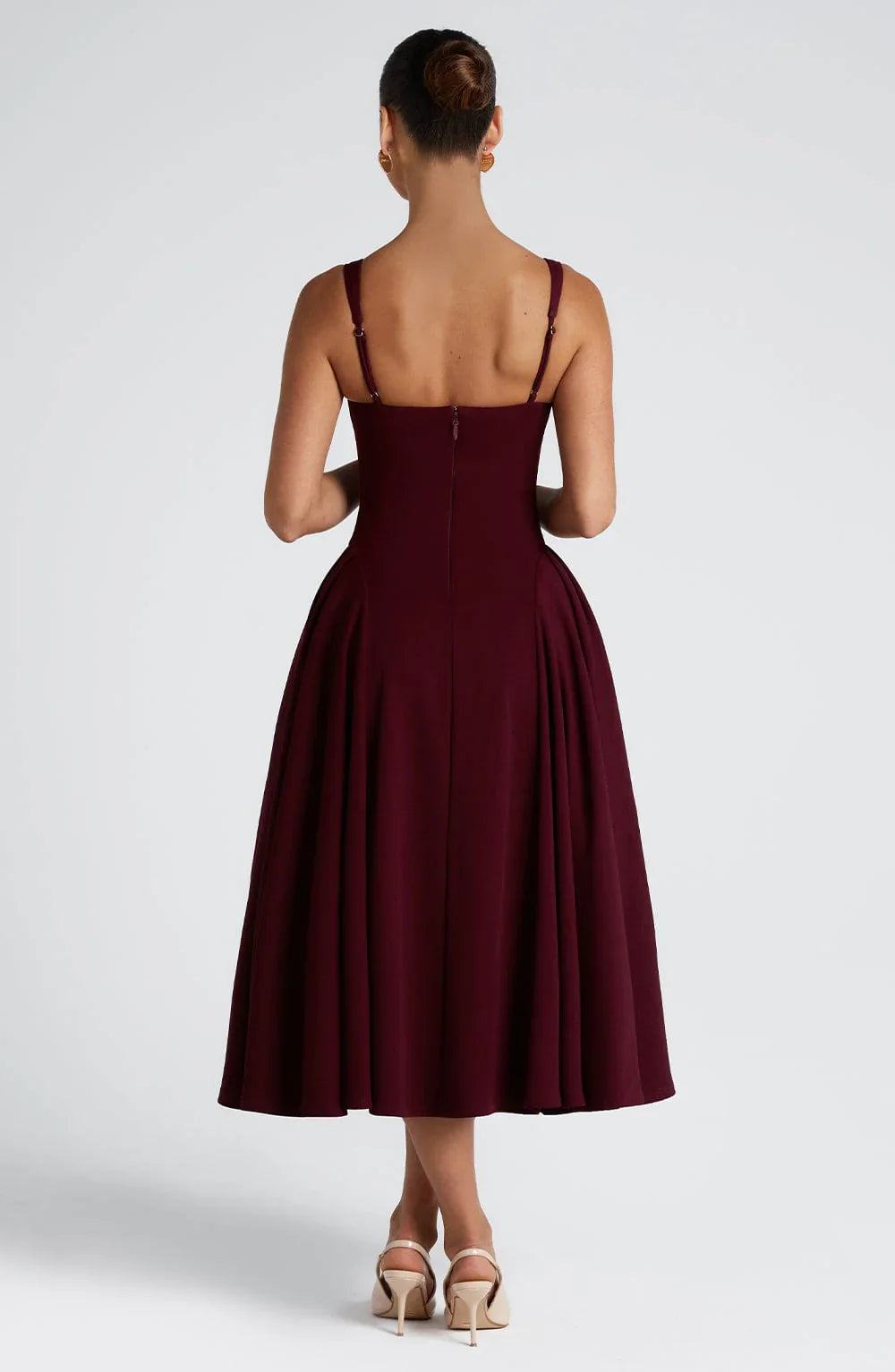 Femme Bordo Midi Elbise