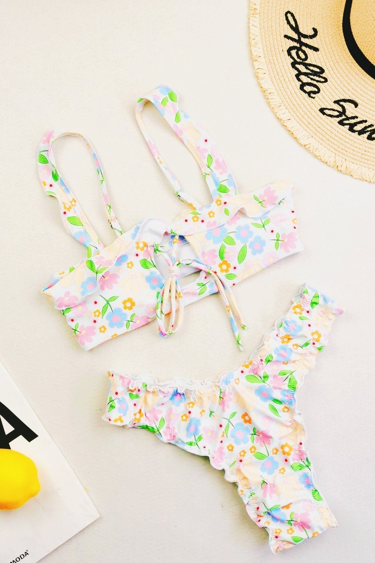 Deb Baskılı Bağcıklı Bikini