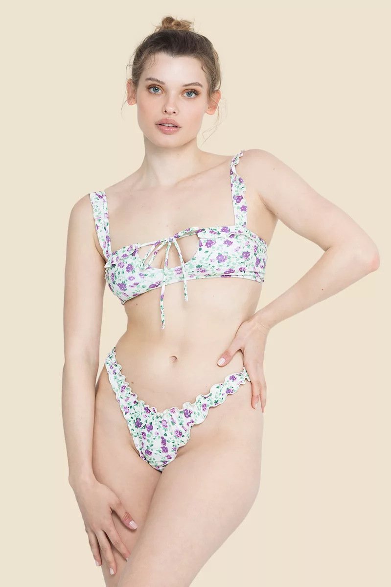 Deb Baskılı Bağcıklı Bikini
