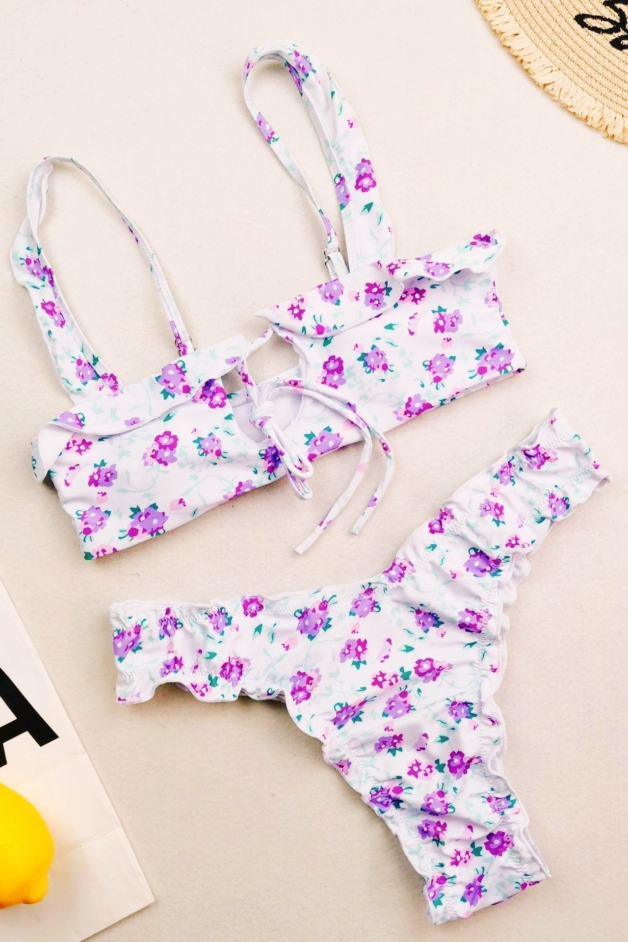 Deb Baskılı Bağcıklı Bikini