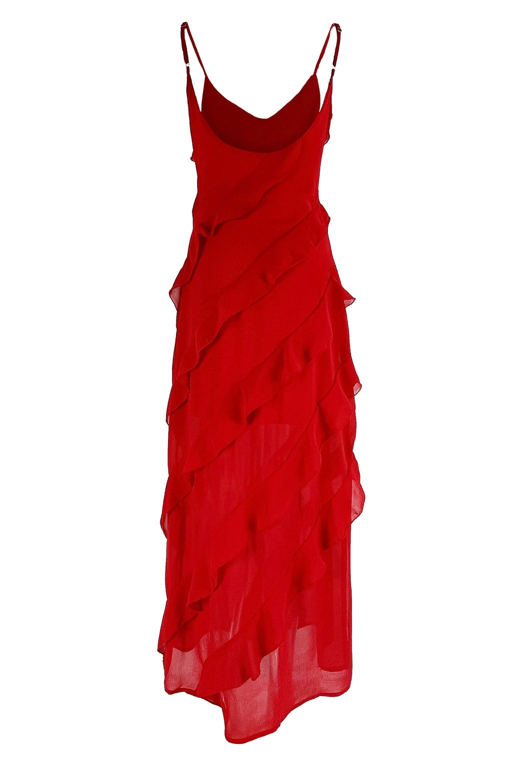 Eve Şifon Fırfırlı Elbise