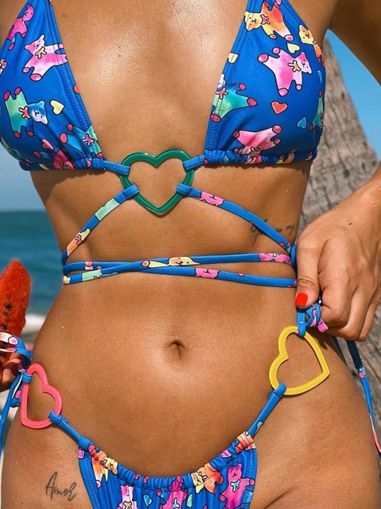 Jamie Baskılı Kalpli Bikini