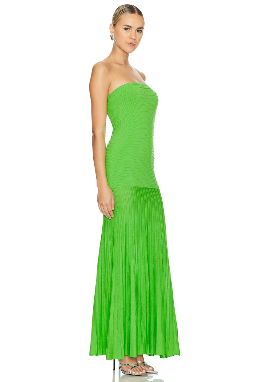 Madeline Straplez Pileli Maxi Elbise