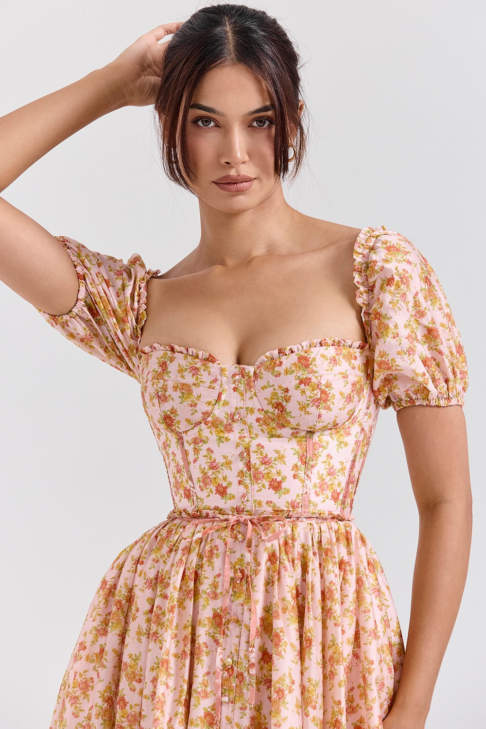 Floral Romance Midi Elbise