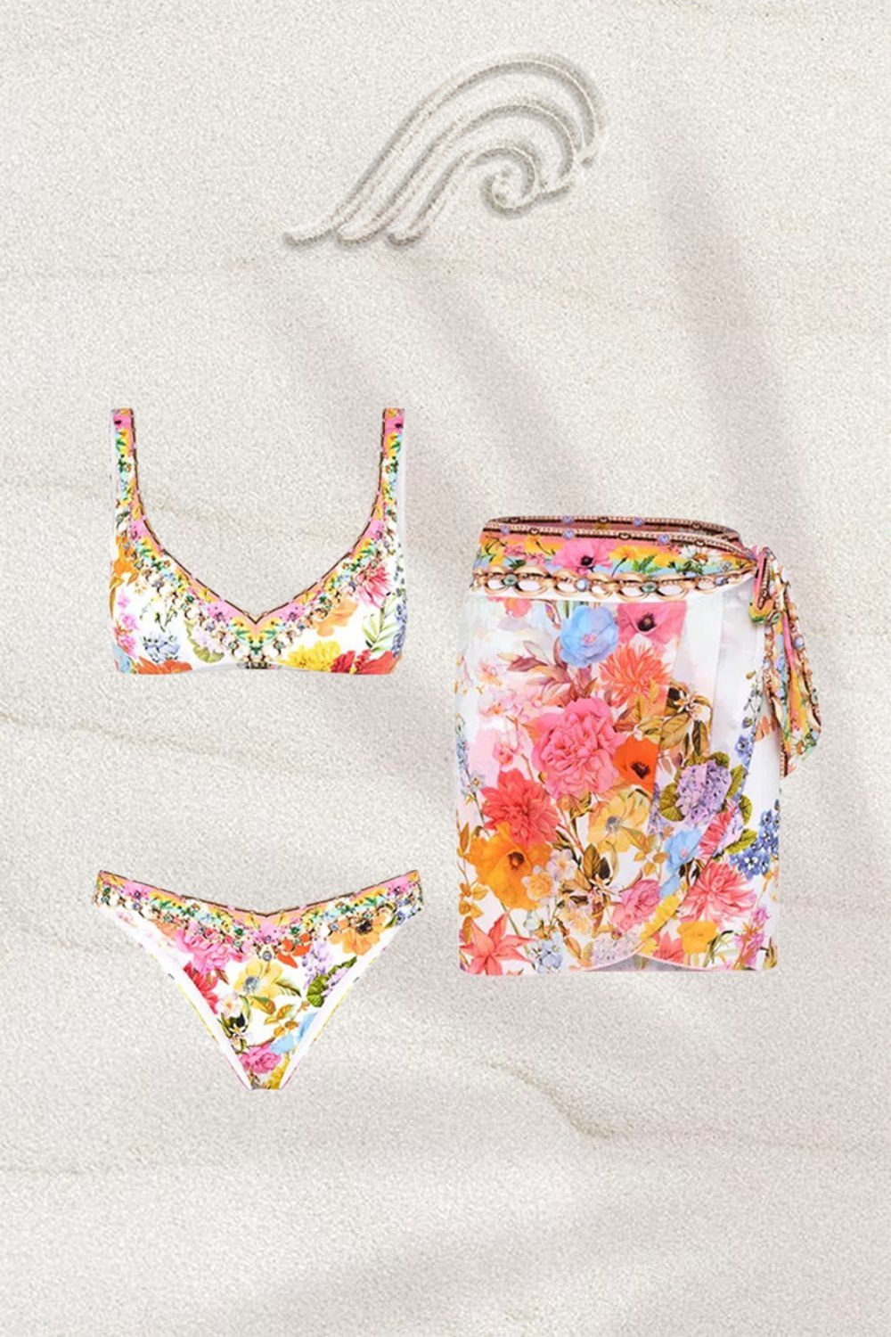 Thalia Baskılı Üçlü Bikini Takımı